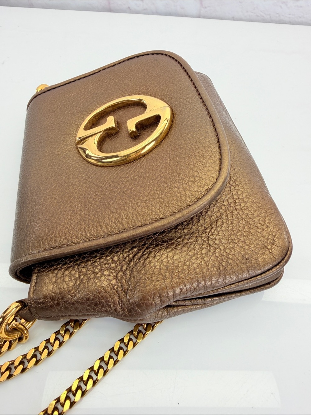Gucci Bronze 1973 SoHo Leather Crossbody Bag - Picture 6 of 13
